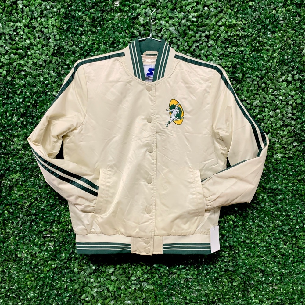 STARTER 🏈 (GREEN BAY PACKERS) 🧀 RETRO LOGO- SATIN JACKET